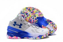 UA Curry Two Basketball Shoes Grey/Blue Mulit