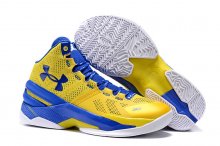 UA Curry Two Basketball Shoes Yellow/Blue White