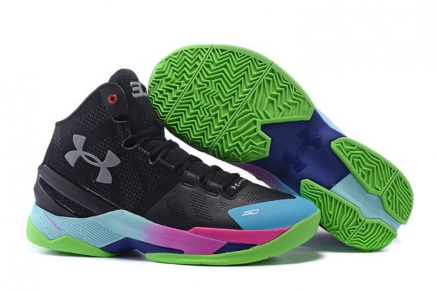 UA Curry Two Basketball Shoes Black/Sliver Multi