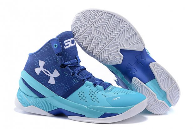 UA Curry Two Basketball Shoes Pale Blue/Blue White