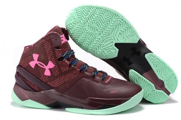 UA Curry Two Basketball Shoes Burgundy