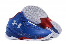 UA Curry Two Basketball Shoes Blue/White Red