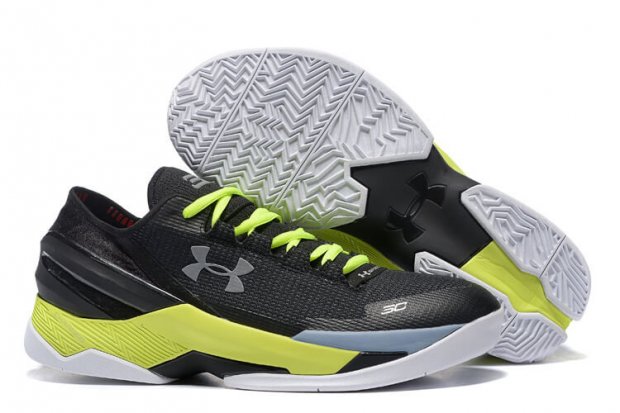 UA Curry Two Low Basketball Shoes Black/Sliver/Yellow