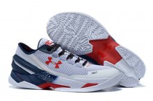 UA Curry Two Low Basketball Shoes White/Blue/Red
