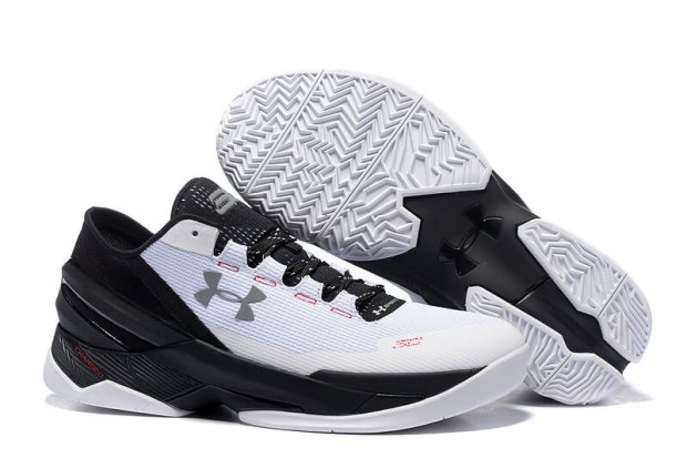 UA Curry Two Low Basketball Shoes White/Black