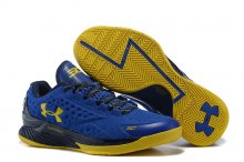 UA Curry One Low Basketball Shoes Blue/Navy/Yellow
