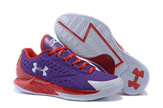 UA Curry One Low Basketball Shoes Purple/Red