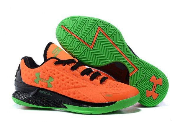 UA Curry One Low Basketball Shoes Orange/Green