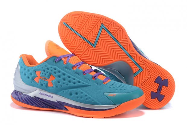UA Curry One Low Basketball Shoes Light-Blue/Orange S/P