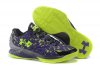 UA Curry One Low Basketball Shoes Black/Purple Green