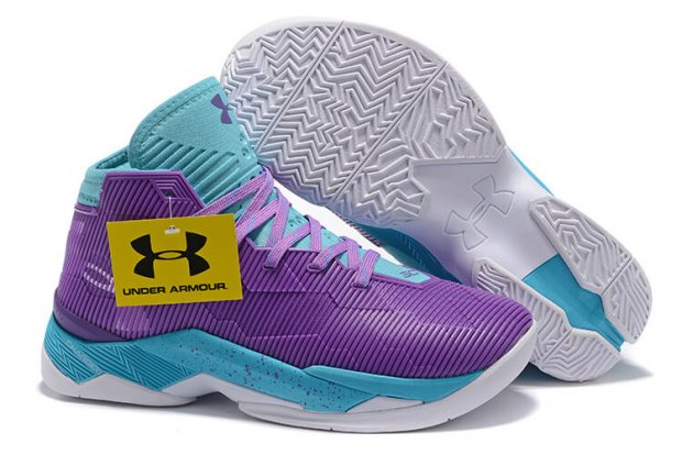 UA Curry 2.5 Basketball Shoes Purple/Pale-Blue