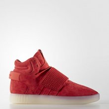 Men's adidas TUBULAR INVADER STRAP SHOES Red