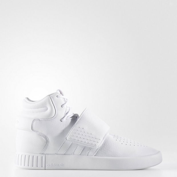 Men\'s adidas TUBULAR INVADER STRAP SHOES White