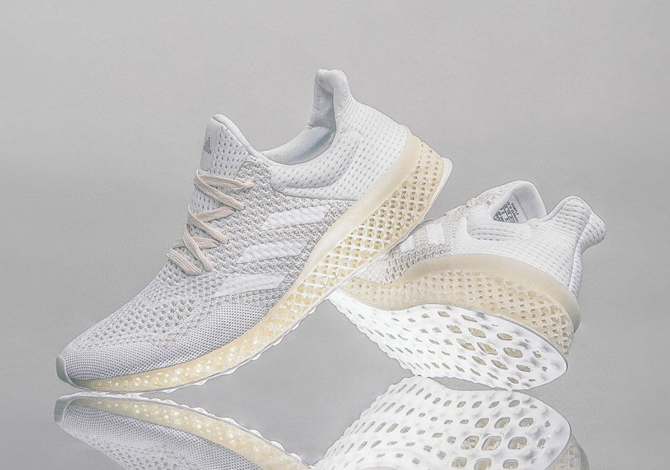 Men's adidas Futurecraft 3D Printed Sneakers White - Click Image to Close